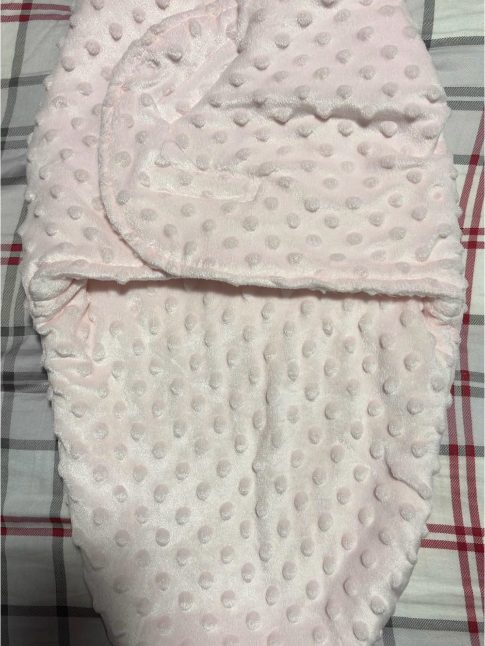 Plush Dimple Dot Baby Swaddle Blanket in Light Pink